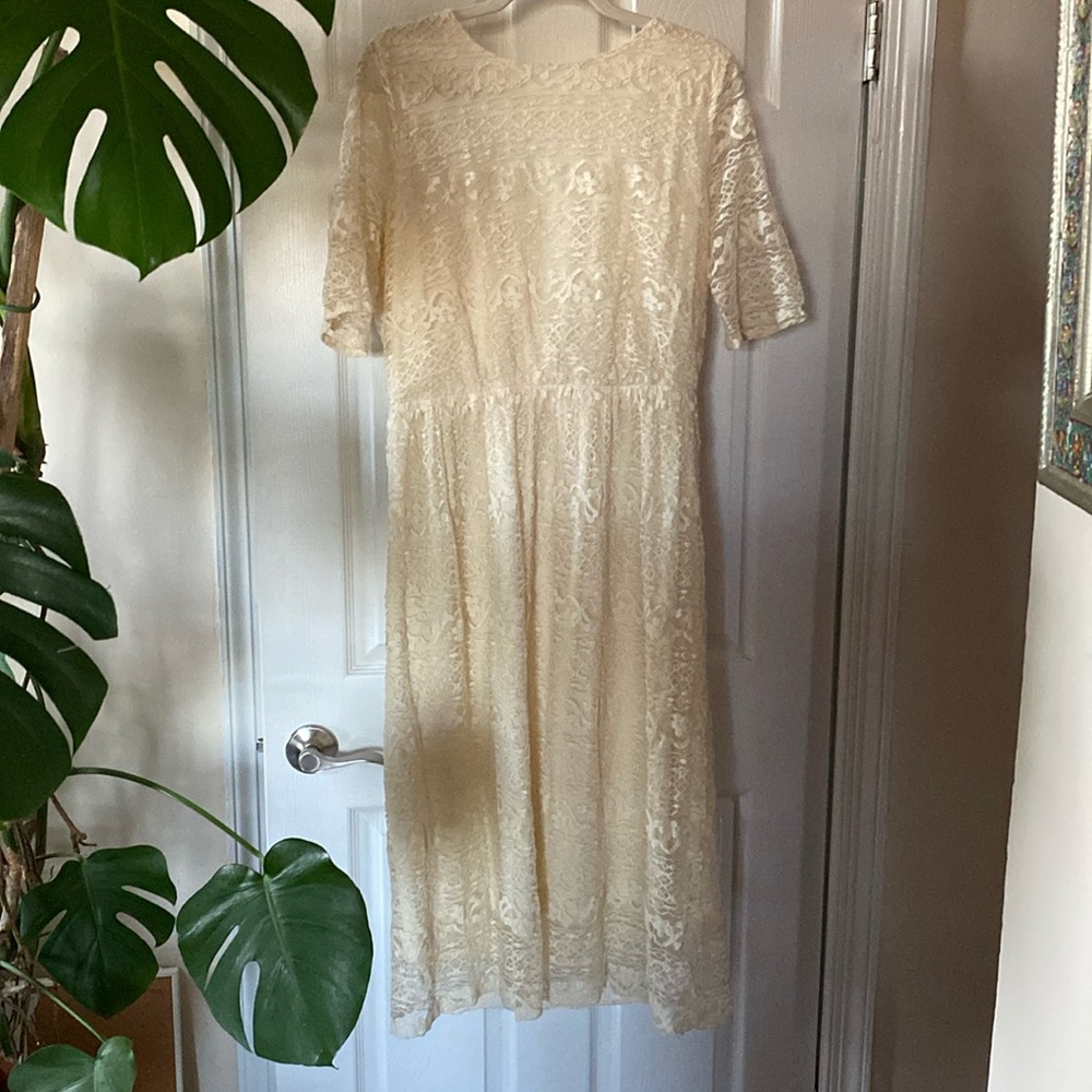 Asos lace dress with v-neck back